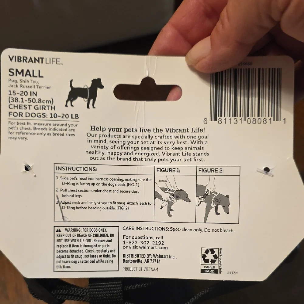 Vibrant Life Black Pet Harness - Picture 3 of 4